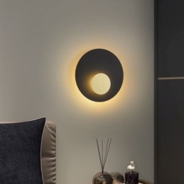 Nordic Wall Light Black Gold Pyöreä täyskuparinen seinävalaisin