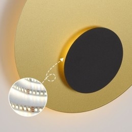 Nordic Wall Light Black Gold Pyöreä täyskuparinen seinävalaisin