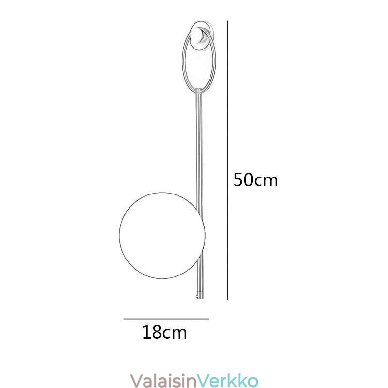 Moderni Globe-seinävalaisin, harjattu kultainen lasiseinävalaisin