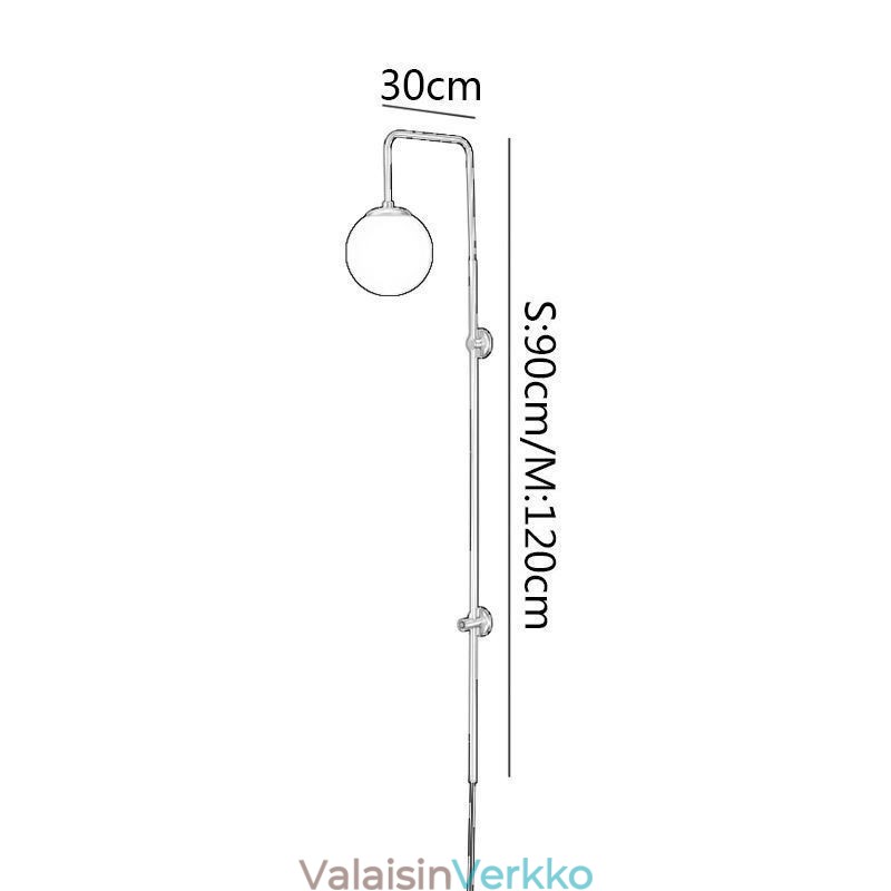 Moderni Globe-seinävalaisin, harjattu kultainen lasiseinävalaisin