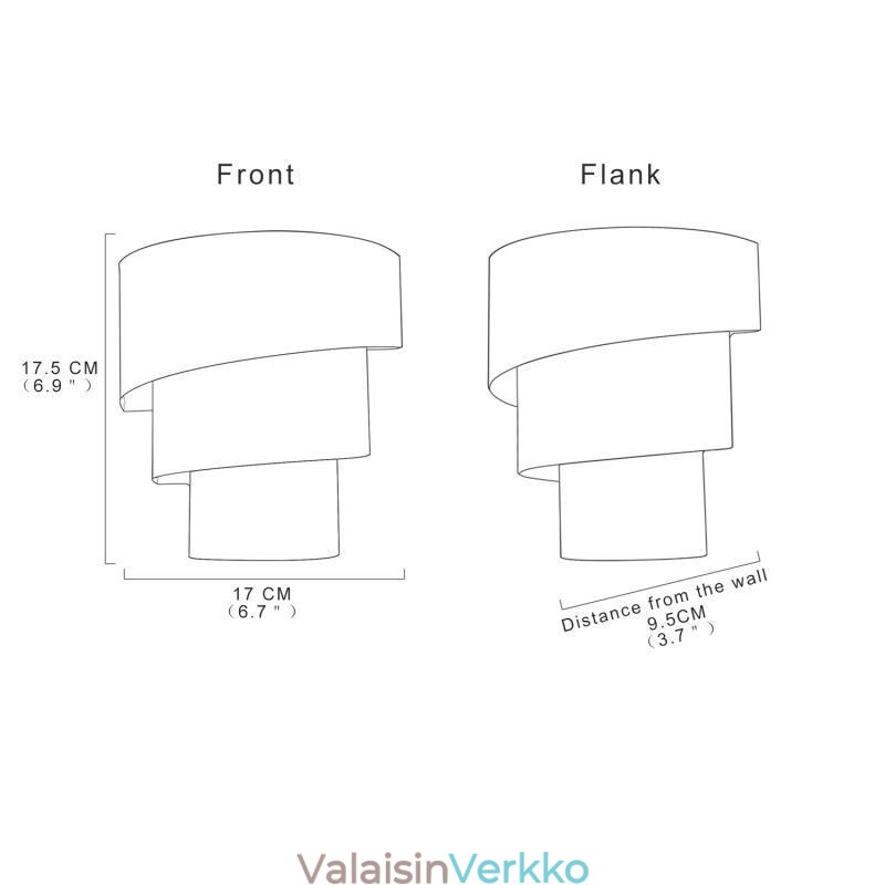 Moderni minimalistinen seinävalaisin spiraalikakkuvalaisin, kevyt sängyn vieressä