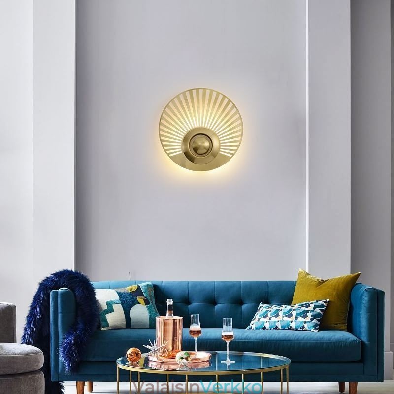 Nordic messinkiseinävalaisin ontto pyöreä valaisin