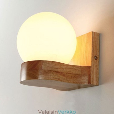 Pohjoismainen massiivipuuseinävalaisin Kodikas pallomainen lamppuvalo Pohjoismainen massiivipuuseinävalaisin Kodikas pallomainen lamppuvalo