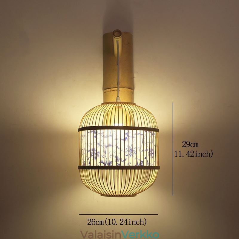 Cage Design seinävalaisin Creative bambusta riippuva seinävalaisin sängyn vierellä koristeellinen valaisin