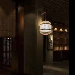 Cage Design seinävalaisin Creative bambusta riippuva seinävalaisin sängyn vierellä koristeellinen valaisin
