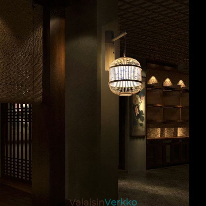 Cage Design seinävalaisin Creative bambusta riippuva seinävalaisin sängyn vierellä koristeellinen valaisin