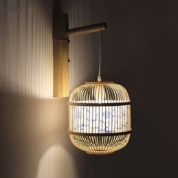 Cage Design seinävalaisin Creative bambusta riippuva seinävalaisin sängyn vierellä koristeellinen valaisin
