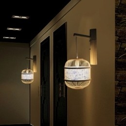Cage Design seinävalaisin Creative bambusta riippuva seinävalaisin sängyn vierellä koristeellinen valaisin