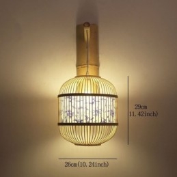 Cage Design seinävalaisin Creative bambusta riippuva seinävalaisin sängyn vierellä koristeellinen valaisin