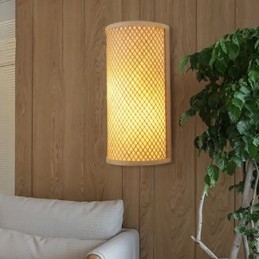 Puolisylinterimäinen bambuseinävalaisin Creative yöpöydän seinävalaisin Portaat maaseudun valaistus