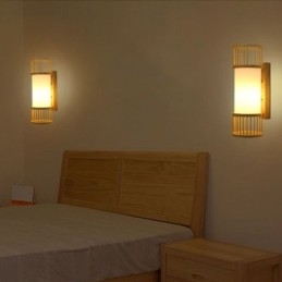 Pystysuuntainen bambuseinävalaisin Creative pyöreä seinävalaisin sängyn portaiden valaistus