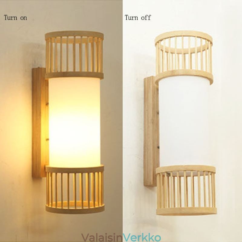 Pystysuuntainen bambuseinävalaisin Creative pyöreä seinävalaisin sängyn portaiden valaistus