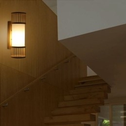 Pystysuuntainen bambuseinävalaisin Creative pyöreä seinävalaisin sängyn portaiden valaistus