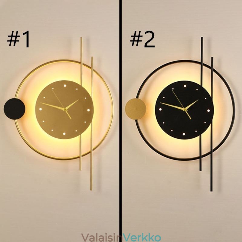 Kellon seinävalaisin Moderni minimalistinen takorautainen seinävalaisin ja