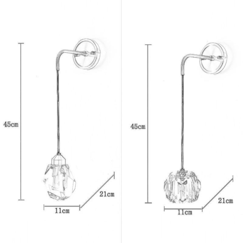 Moderni seinävalaisin Creative Crystal seinävalaisin