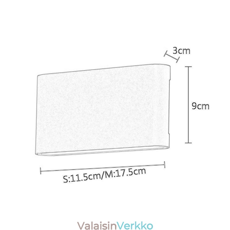 Seinävalaisin Vedenpitävä moderni yksinkertainen alumiininen sisätaideseinävalaisin