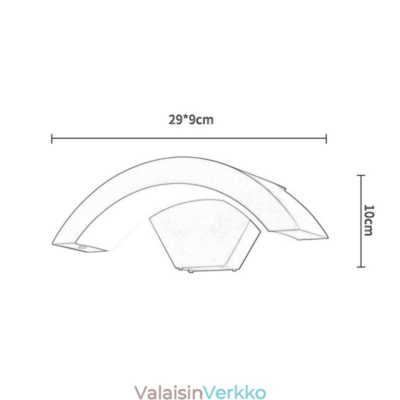 Minimalistinen alumiininen puutarhalamppu, vedenpitävä puolikuuseinävalaisin