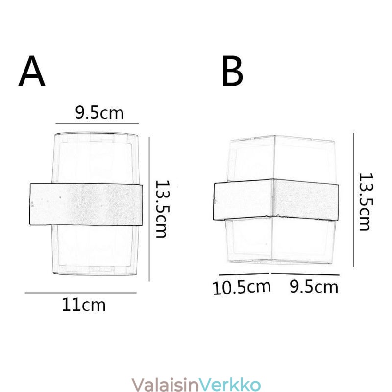 Akryyli minimalistinen seinävalo vedenpitävä seinävalaisin patio