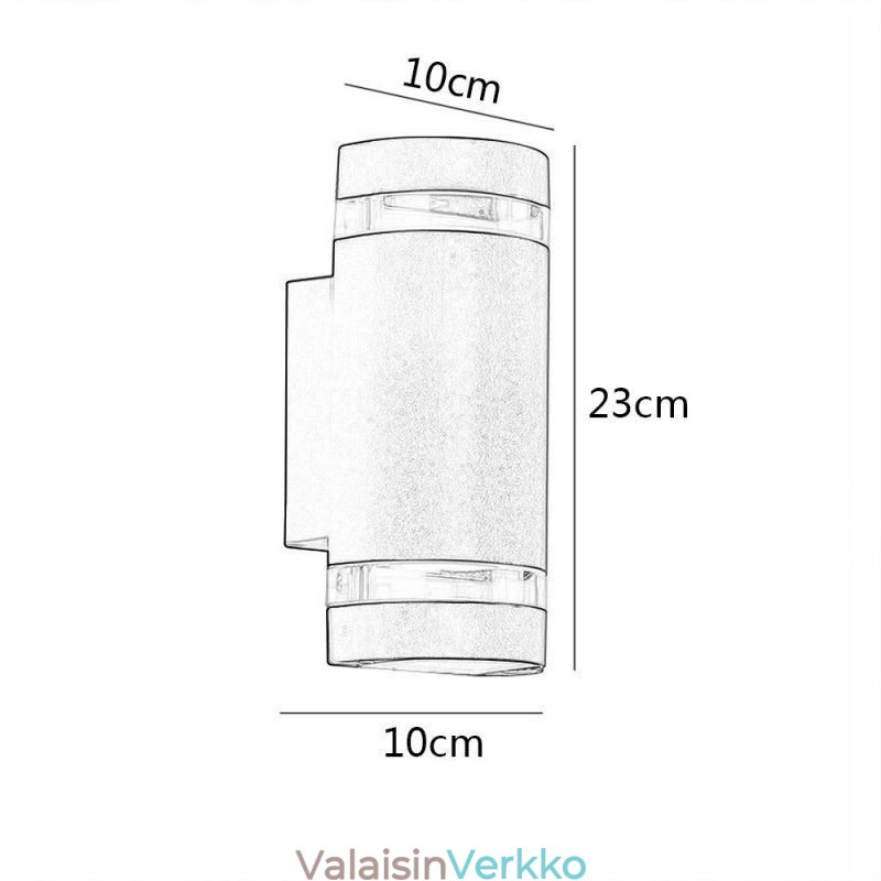 Seinävalaisin vedenpitävä ylös alas alumiininen kaksipäinen seinävalaisin