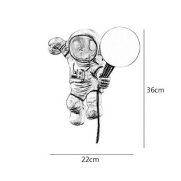 Moderni seinävalaisin Creative Astronaut Resin Wall Light lapsille