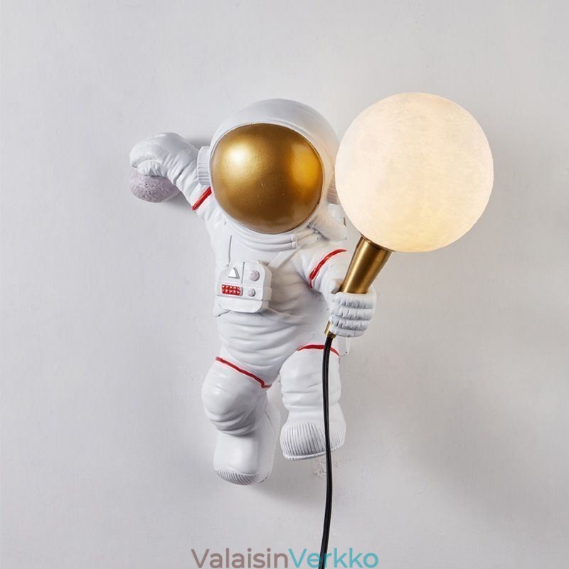 Moderni seinävalaisin Creative Astronaut Resin Wall Light lapsille