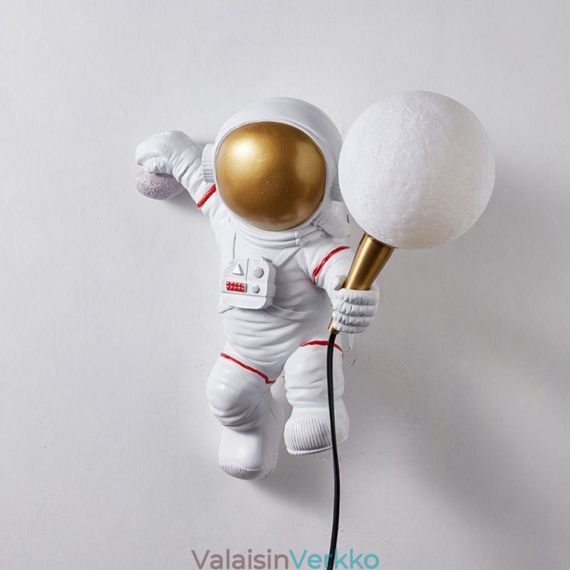 Moderni seinävalaisin Creative Astronaut Resin Wall Light lapsille