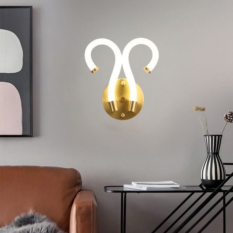 Moderni seinävalaisin Creative Sconce Seinävalaisin Kuparilammastorvi 2 valoa