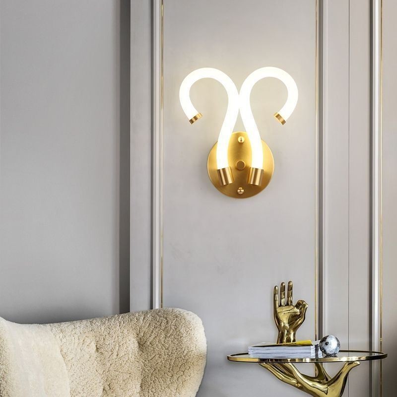 Moderni seinävalaisin Creative Sconce Seinävalaisin Kuparilammastorvi 2 valoa