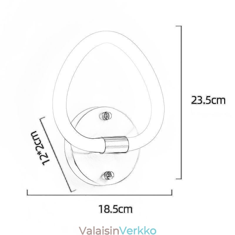 Moderni sydämenmuotoinen sisäseinävalaisin