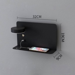 Seinävalaisin Kääntyvä valaisin USB-latausportilla