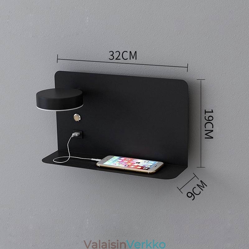 Seinävalaisin Kääntyvä valaisin USB-latausportilla