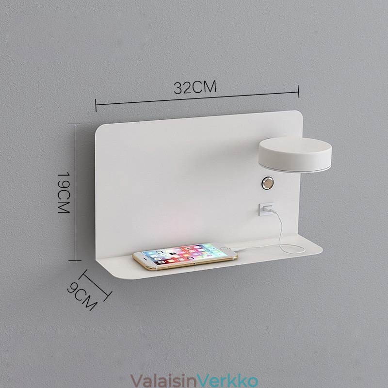 Seinävalaisin Kääntyvä valaisin USB-latausportilla