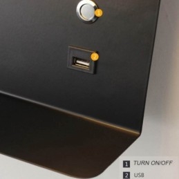 Seinävalaisin Kääntyvä valaisin USB-latausportilla