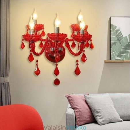 European Crystal Sconce punainen seinävalaisin European Crystal Sconce punainen seinävalaisin