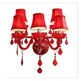 European Crystal Sconce punainen seinävalaisin