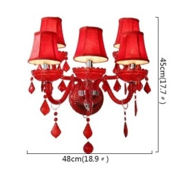European Crystal Sconce punainen seinävalaisin