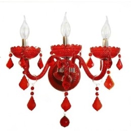 European Crystal Sconce Seinävalo Punainen Väri Valo