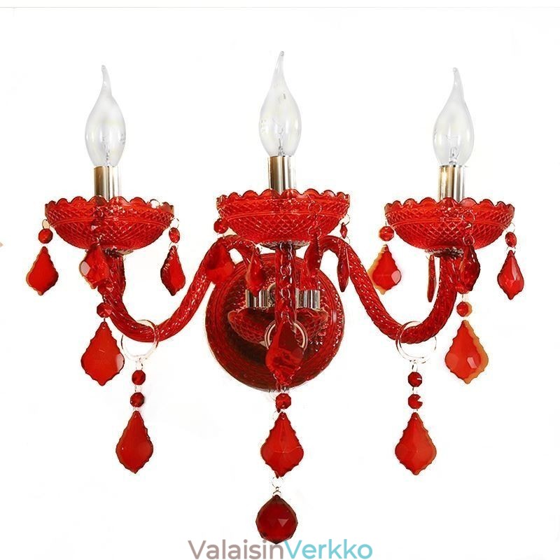 European Crystal Sconce Seinävalo Punainen Väri Valo