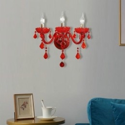 European Crystal Sconce Seinävalo Punainen Väri Valo
