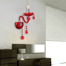 European Wall Light Crystal Sconce punainen väri