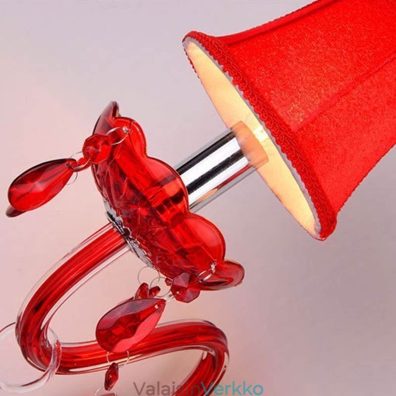 European Wall Light Crystal Sconce punainen väri