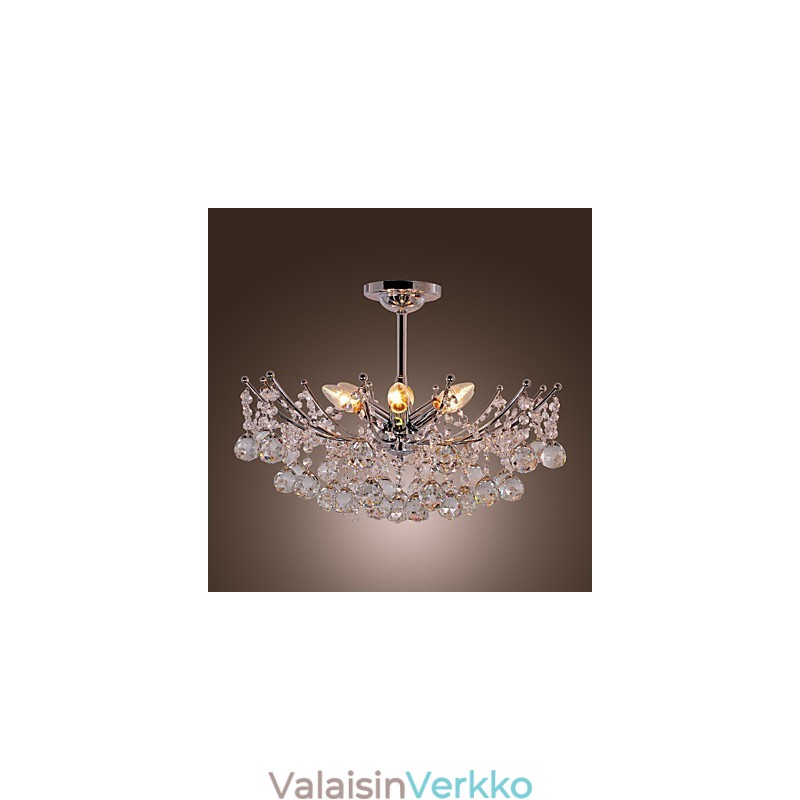 Ylellinen kristallikruunu 6 valolla riippuvaisella kattokruunulla