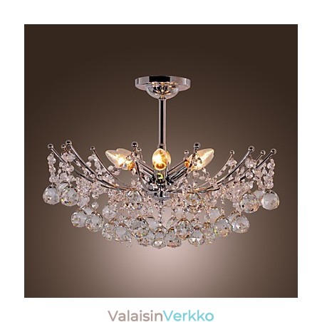 Ylellinen kristallikruunu 6 valolla riippuvaisella kattokruunulla Ylellinen kristallikruunu 6 valolla riippuvaisella kattokruunulla