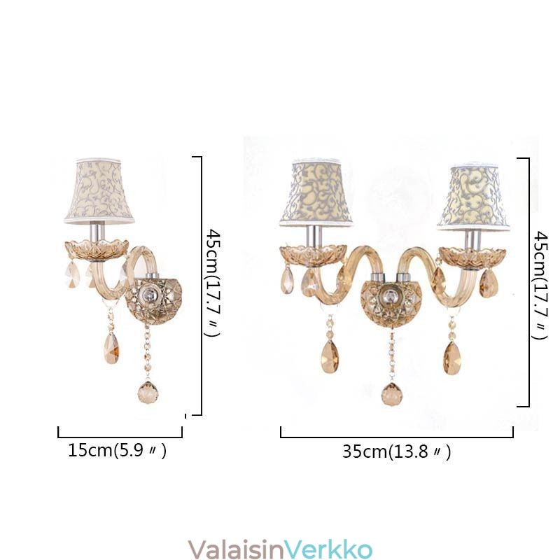Tyylikäs Crystal Sconce eurooppalaistyylinen seinävalaisin käytävä