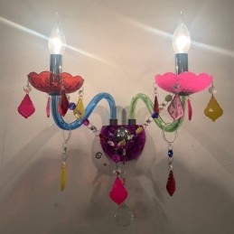 Värikäs Crystal Sconce European Two Light Seinävalaisin Käytävä