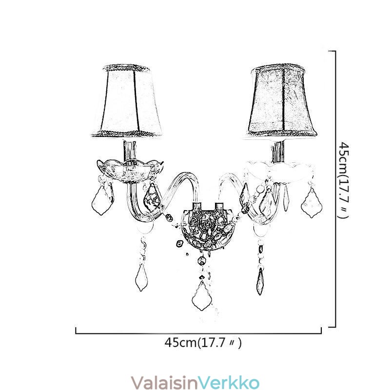 Värikäs Crystal Sconce European Two Light Seinävalaisin Käytävä