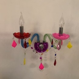 Värikäs Crystal Sconce European Two Light Seinävalaisin Käytävä