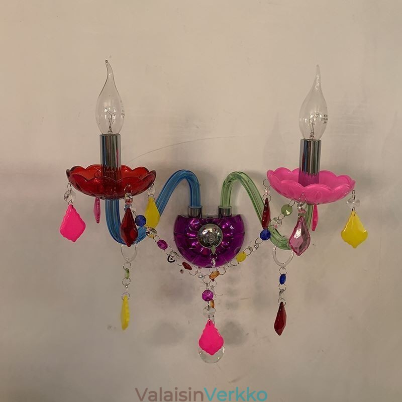 Värikäs Crystal Sconce European Two Light Seinävalaisin Käytävä
