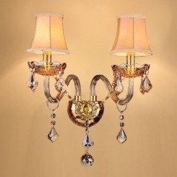 European Crystal Sconce Elegant Two Light Seinävalaisin Portaat