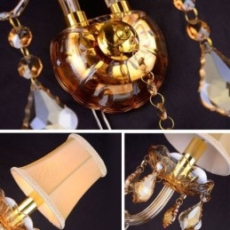 European Crystal Sconce Elegant Two Light Seinävalaisin Portaat